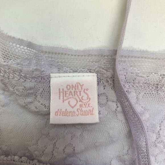 Y2K Only Hearts Babydoll Cami Lace Slip Medium Purple Coquette Nymphet Fairycore - Picture 4 of 10